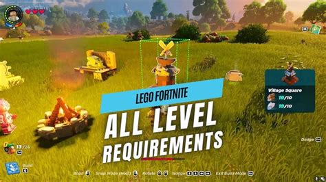 All Village level requirements in LEGO Fortnite .